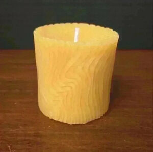100% Beeswax  Swirl Pillar Candle